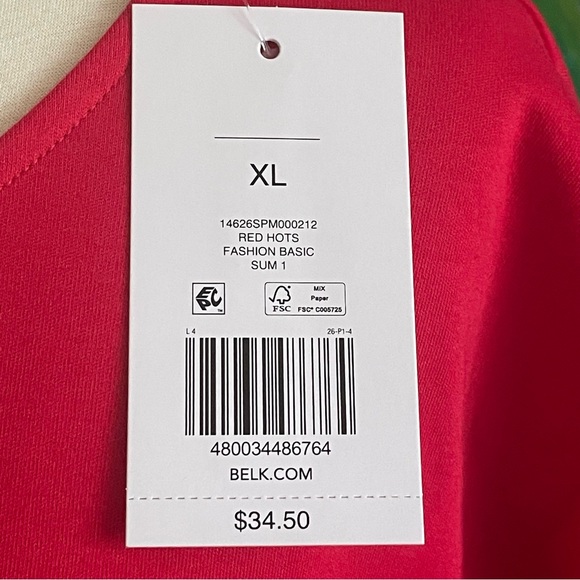 JUST IN Red Hot Short Sleeve Soft Tee Kim Rogers 100% Cotton Women’s Top Casual - Picture 7 of 8